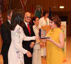 Doña Letizia durante la entraga de los galardones