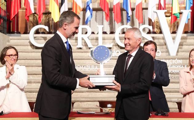 Su Majestad le Rey entrega el "Premio Europeo Carlos V" a Thorbjørn Jagland, secretario general del Consejo de Europa