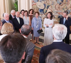 Doña Letizia durante el desarrollo de la audiencia