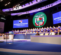 Vista general del escenario de la Ceremonia de Traspaso de Mando Presidencial