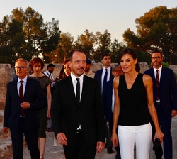 Su Majestad la Reina a su llegada la Castillo de Bellver de Palma