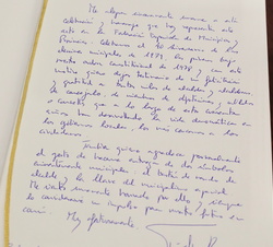 Dedicatoria de Su Majestad el Rey en el Libro de Honor de la FEMP