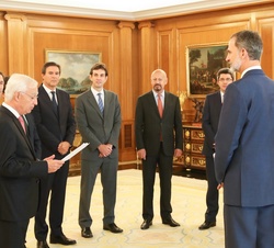 Don Felipe durante el desarrollo de la audiencia
