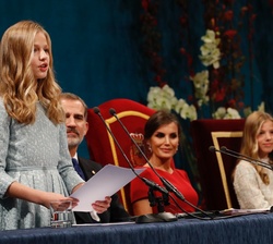 Su Alteza Real la Princesa de Asturias durante su discurso de los Premios Princesa de Asturias 2019