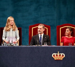 Su Alteza Real la Princesa de Asturias durante su discurso de los Premios Princesa de Asturias 2019