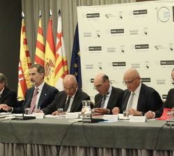 Su Majestad el Rey durante la XXI Reunión del Patronato de la Fundación Princesa de Girona