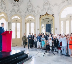 Don Felipe durante su intervención en la recepción a la colectividad española en la República de Cuba