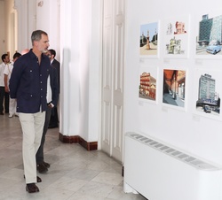 Don Felipe durante el recorrido por la exposición
