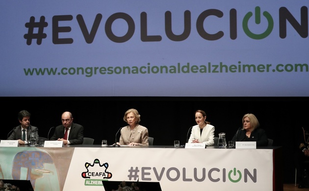 Su Majestad la Reina Doña Sofía durante el desarrollo del acto