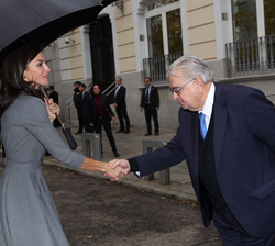 Su Majestad la Reina recibe el saludo del presidente del Tribunal Constitucional, Juan José González Rivas