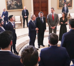 Sus Majestades los Reyes durante la audiencia