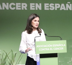 Su Majestad la Reina durante su intervención en el IX Foro Contra el Cáncer 