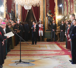 Sus Majestades los Reyes durante las palabras del Nuncio de Su Santidad, monseñor Bernardito Auza