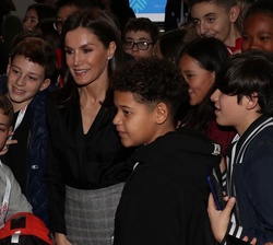 Doña Letizia durante el encuentro con los jóvenes