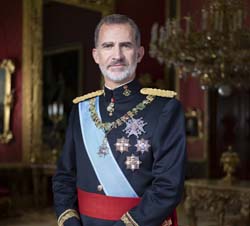 Fotografía oficial de Su Majestad el Rey Don Felipe VI con uniforme de gran etiqueta de Capitán General del Ejército de Tierra (Estela de Castro)