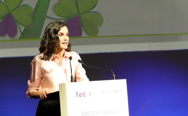 Su Majestad la Reina durante su intervención en el acto oficial del “Día Mundial de las Enfermedades Raras”