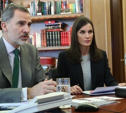 Los Reyes en la videoconferencia con SEAT