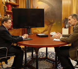 Su Majestad el Rey reunido con el ministro de Agricultura Alimentación y Pesca