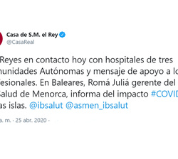 Sus Majestades los Reyes hoy atentos a la evolución de la pandemia en Baleares