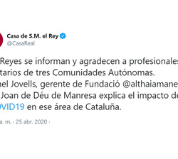 Sus Majestades los Reyes hoy atentos a la evolución de la pandemia en Cataluña
