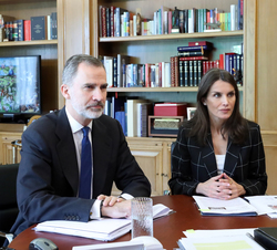 Sus Majestades los Reyes reciben información sobre las acciones acometidas por el Museo del Prado ante la crisis del COVID19