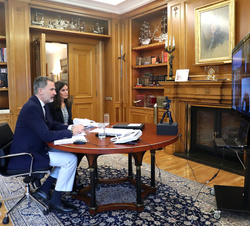 Videoconferencia de Sus Majestades los Reyes con representantes del ámbito de la Agenda Digital e Inteligencia Artificial