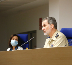 Su Majestad el Rey durante su discurso con motivo del Día de las Fuerzas Armadas