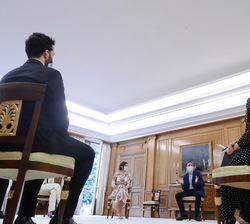 Sus Majestades los Reyes se reunieron hoy con un grupo de fundadores de “start-ups” y emprendedores emergentes encabezados por María Benju