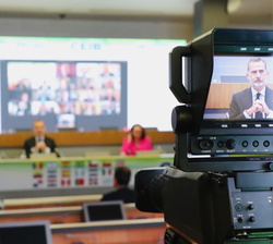 Don Felipe durante el encuentro “Más Iberoamérica, nuestra empresa común”