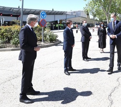 Don Felipe a su llegada al Centro de Transportes de Coslada (CTC)