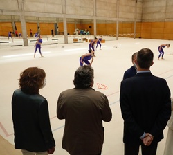 Don Felipe y Doña Letizia durante un ejercicio de Gimnasia Rítmica