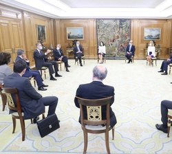 Vista general del salón de audiencias durante el encuentro mantenido por Su Majestad el Rey con una representación de la Fundación Sociedad y Empresa 