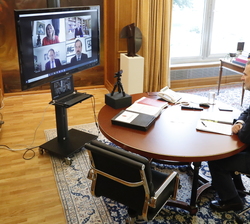 Videoconferencia de Su Majestad el Rey con una representación de Alianza de la Sanidad Privada Española - ASPE