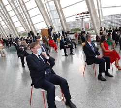 Los Reyes durante un momento de acto de entrega de los Premios de Innovación y de Diseño 2019