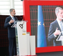 Don Felipe dirige unas palabras durante el acto de entrega de los Premios Nacionales de Innovación y de Diseño 2019