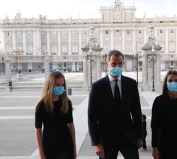 Sus Majestades los Reyes y Sus Altezas Reales la Princesa de Asturias y la Infanta Doña Sofía acceden a la Catedral de Santa María la Real de la Almud