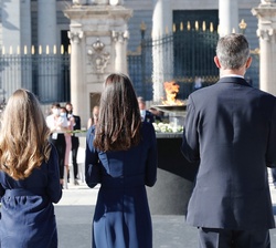 La Familia Real durante el minuto de silencio