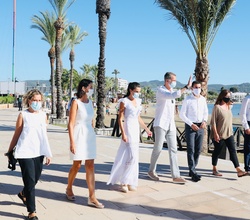 Don Felipe y Doña Letizia en su recorrido por Sant Antoni de Portmany