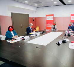 Vista general de la reunión de trabajo con Cruz Roja Española que preside Doña Letizia