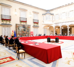 Vista general de la mesa durante la reunión del Patronato del Instituto Cervantes