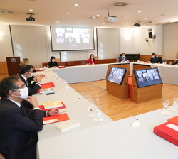 Vista general de la reunión anual del Patronato de la Residencia de Estudiantes que preside Su Majestad la Reina