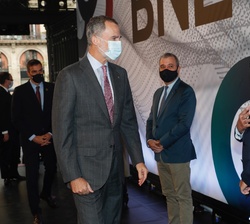 Don Felipe durante su entrada a la Barcelona New Economy Week-Bnew