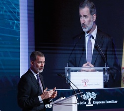 Don Felipe durante las palabras que dirigió en la Casa América con motivo del XXIII Congreso Nacional de la Empresa Familiar 