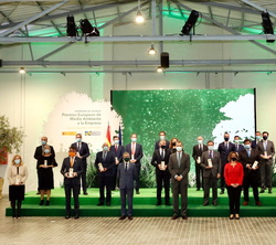 Fotografía de grupo de Su Majestad el Rey con los premiados