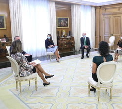Doña Letizia durante el desarrollo de la audiencia