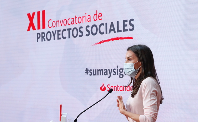 Su Majestad la Reina durante su intervención