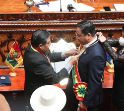 Toma de posesion del nuevo Presidente del Estado Plurinacional de Bolivia, Luis Arce Catacora