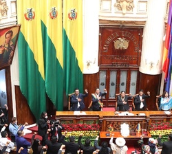 Vista general de la Asamblea Legislativa Plurinacional durante el acto