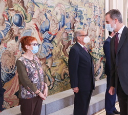 Su Majestad el Rey recibe el saludo de la junta directiva de la Confederación Española de Organizaciones de Mayores