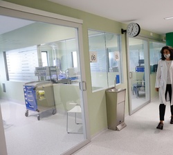 Doña Letizia durante la visita al nuevo Hospital Universitario de Toledo